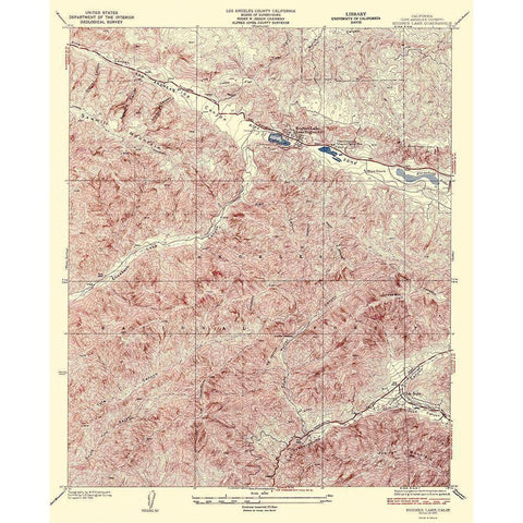 Hughes Lake California Quad - USGS 1937 White Modern Wood Framed Art Print by USGS