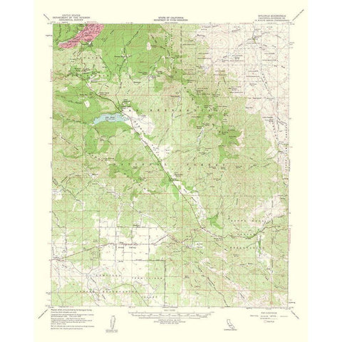 Idyllwild California Quad - USGS 1963 Black Modern Wood Framed Art Print with Double Matting by USGS