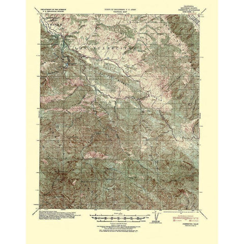 Jamesburg California Quad - USGS 1940 Black Modern Wood Framed Art Print with Double Matting by USGS