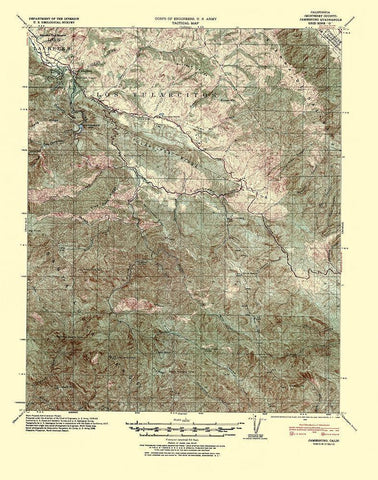 Jamesburg California Quad - USGS 1940 White Modern Wood Framed Art Print with Double Matting by USGS