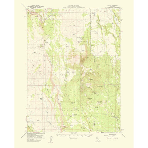 Jellico California Quad - USGS 1959 Black Modern Wood Framed Art Print with Double Matting by USGS