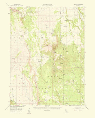 Jellico California Quad - USGS 1959 White Modern Wood Framed Art Print with Double Matting by USGS