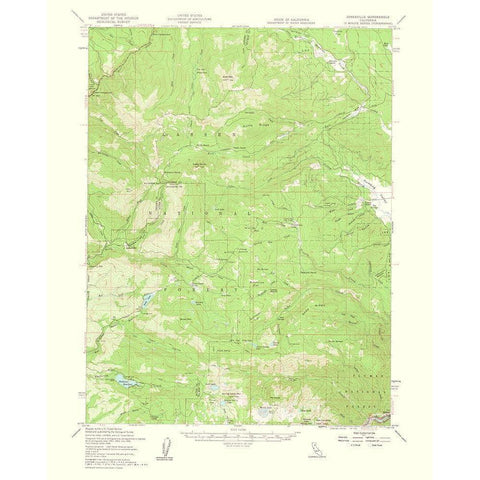 Jonesville California Quad - USGS 1963 Gold Ornate Wood Framed Art Print with Double Matting by USGS