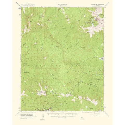 Kaiser Peak California Quad - USGS 1961 Gold Ornate Wood Framed Art Print with Double Matting by USGS