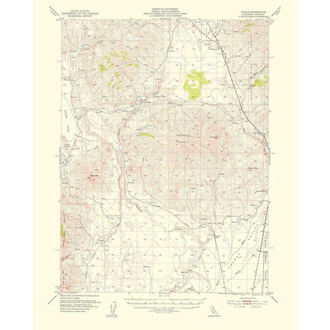 Karlo California Quad - USGS 1955 White Modern Wood Framed Art Print by USGS