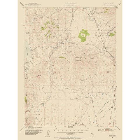 Karlo California Quad - USGS 1954 White Modern Wood Framed Art Print by USGS