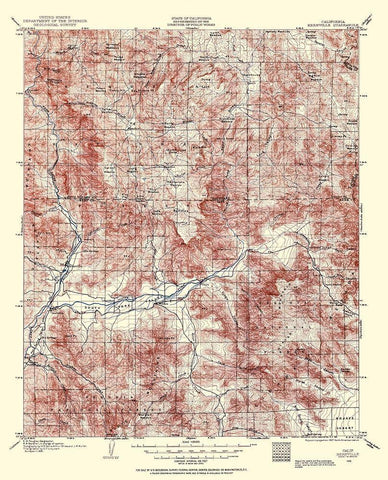 Kernville California Quad - USGS 1906 White Modern Wood Framed Art Print with Double Matting by USGS