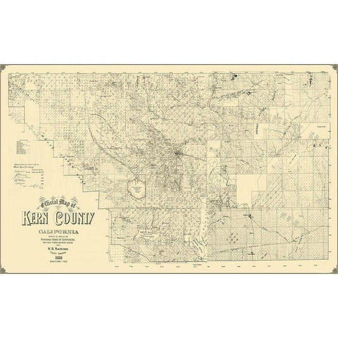 Kern California Landowner - Macmurdo 1892 White Modern Wood Framed Art Print by Macmurdo