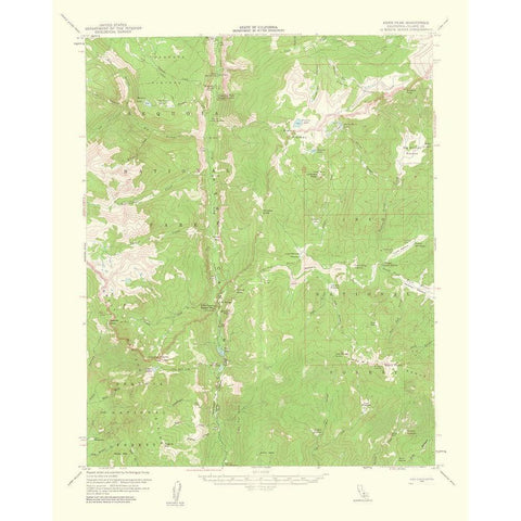 Kern Peak California Quad - USGS 1963 Black Modern Wood Framed Art Print by USGS