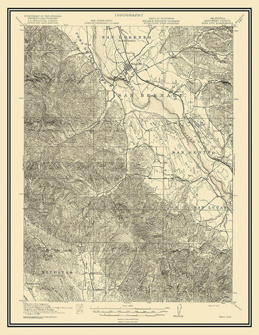 King City California Quad - USGS 1919 White Modern Wood Framed Art Print with Double Matting by USGS