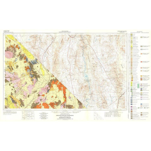 Geologic California Kingman Sheet - Jennings 1956 White Modern Wood Framed Art Print by Jennings