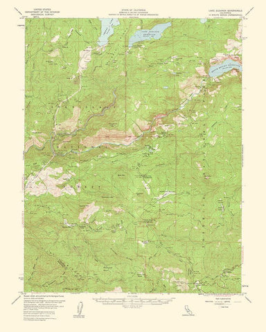 Lake Elseanor California Quad - USGS 1950 White Modern Wood Framed Art Print with Double Matting by USGS