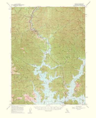 Lamoine California Quad - USGS 1957 White Modern Wood Framed Art Print with Double Matting by USGS