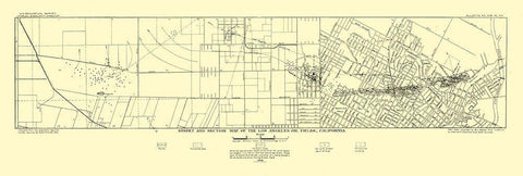 Los Angeles California Oil Fields- Hoen 1906  White Modern Wood Framed Art Print with Double Matting by Hoen