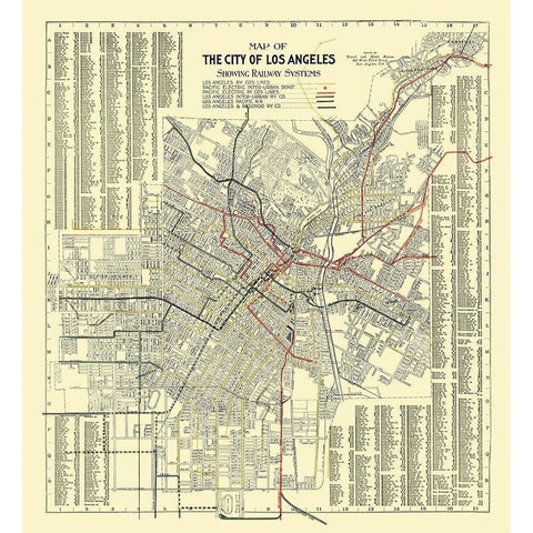 Los Angeles California Railway -1906 White Modern Wood Framed Art Print by Unknown