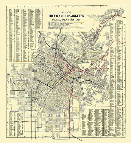 Los Angeles California Railway -1906 White Modern Wood Framed Art Print with Double Matting by Unknown