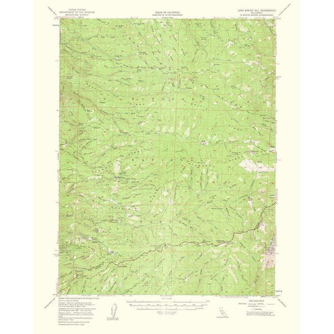 Leek Spring Hill California Quad - USGS 1962 Black Modern Wood Framed Art Print with Double Matting by USGS