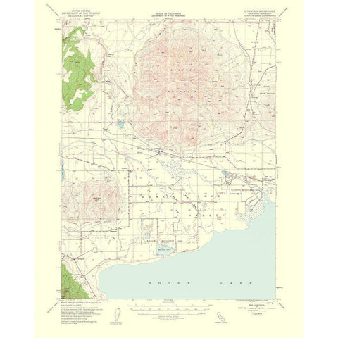 Litchfield California Quad - USGS 1954 White Modern Wood Framed Art Print by USGS