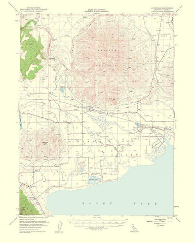 Litchfield California Quad - USGS 1954 White Modern Wood Framed Art Print with Double Matting by USGS