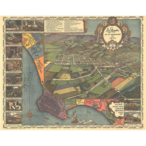 Los Angeles California - Gores 1871 White Modern Wood Framed Art Print by Gores