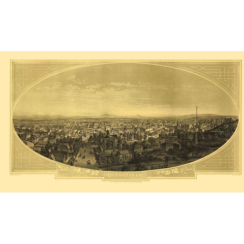 Los Angeles California - Hatch 1888 White Modern Wood Framed Art Print by Hatch