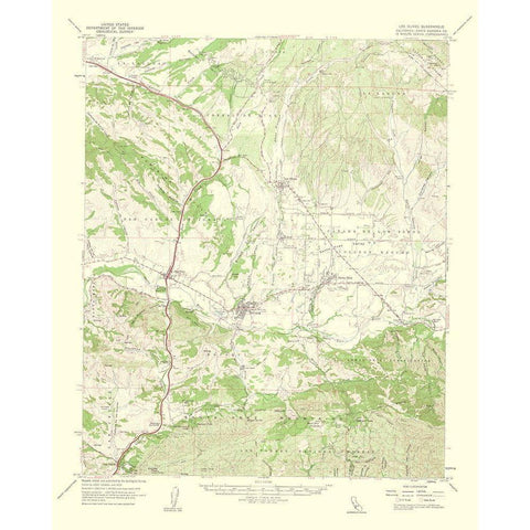 Los Olivos California Quad - USGS 1962 White Modern Wood Framed Art Print by USGS