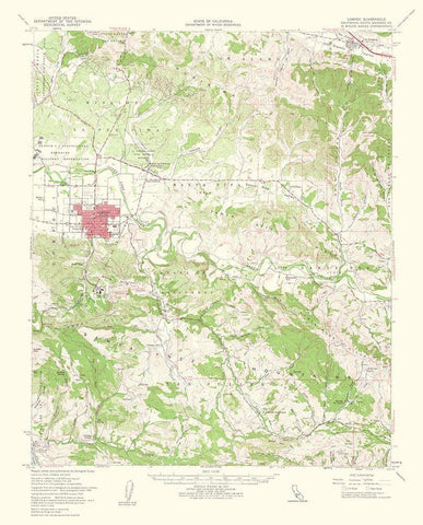 Lompoc California Quad - USGS 1961 White Modern Wood Framed Art Print with Double Matting by USGS