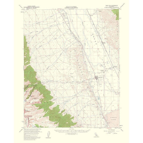 Lone Pine California Quad - USGS 1962 White Modern Wood Framed Art Print by USGS