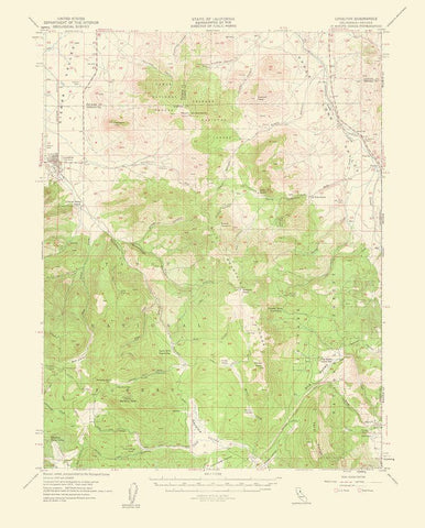 Loyalton California Nevada Quad - USGS 1960 White Modern Wood Framed Art Print with Double Matting by USGS