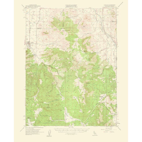 Loyalton California Nevada Quad - USGS 1960 White Modern Wood Framed Art Print by USGS