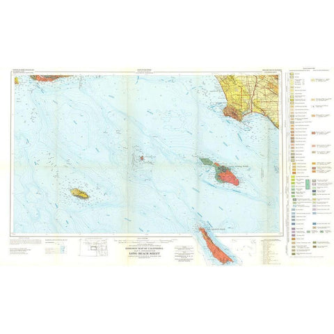 Geologic California Long Beach Sheet White Modern Wood Framed Art Print by Jennings