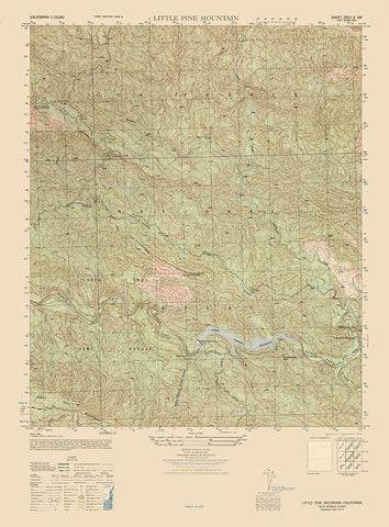 Little Pine Mountain Sheet - US Army 1944 Black Ornate Wood Framed Art Print with Double Matting by US Army