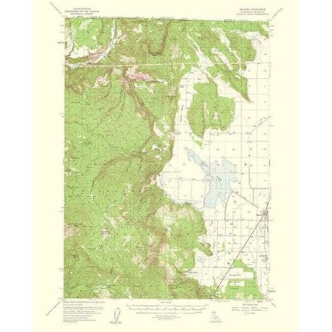 Macdoel California Quad - USGS 1954 White Modern Wood Framed Art Print by USGS