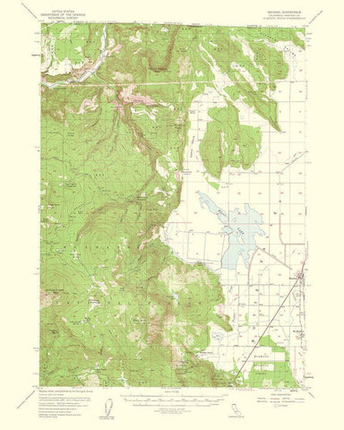 Macdoel California Quad - USGS 1954 White Modern Wood Framed Art Print with Double Matting by USGS