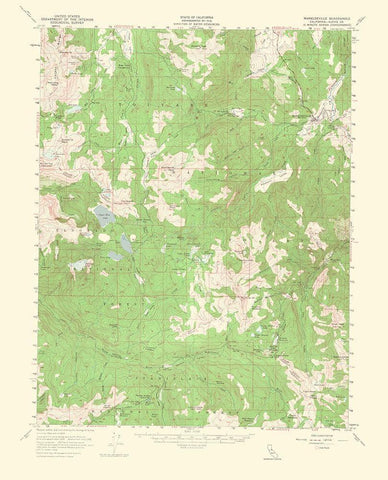 Markleeville California Quad - USGS 1964 White Modern Wood Framed Art Print with Double Matting by USGS