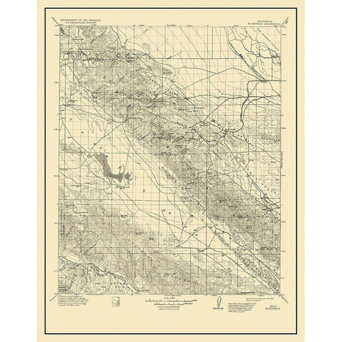 Mckittrick California Quad - USGS 1912 Gold Ornate Wood Framed Art Print with Double Matting by USGS