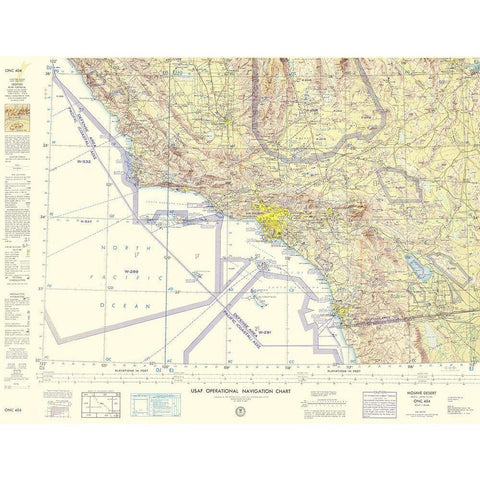 Mojave Desert Nevada California Sheet - USAF 1961 White Modern Wood Framed Art Print by USAF