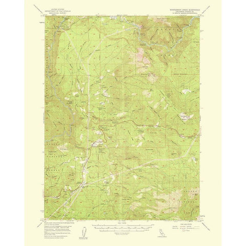 Montgomery Creek California Quad - USGS 1953 Black Modern Wood Framed Art Print with Double Matting by USGS