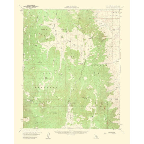 Mountain California Quad - USGS 1963 White Modern Wood Framed Art Print by USGS