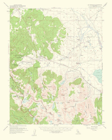 Mt Morrison California Quad - USGS 1963 White Modern Wood Framed Art Print with Double Matting by USGS