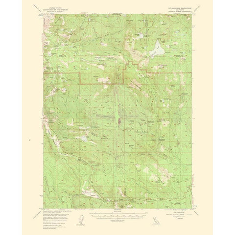 Mt Harkness California Quad - USGS 1953 White Modern Wood Framed Art Print by USGS