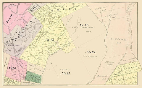 Oakland California Landowner - Thompson 1878 White Modern Wood Framed Art Print with Double Matting by Thompson