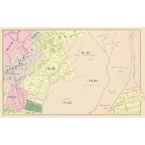 Oakland California Landowner - Thompson 1878 Black Modern Wood Framed Art Print by Thompson