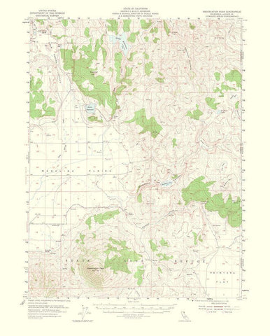 Observation Peak California Quad - USGS 1953 White Modern Wood Framed Art Print with Double Matting by USGS