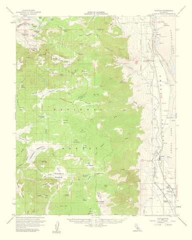 Olancha California Quad - USGS 1963 White Modern Wood Framed Art Print with Double Matting by USGS