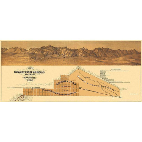 Panamint Range Mountains California - Britton Gold Ornate Wood Framed Art Print with Double Matting by Britton