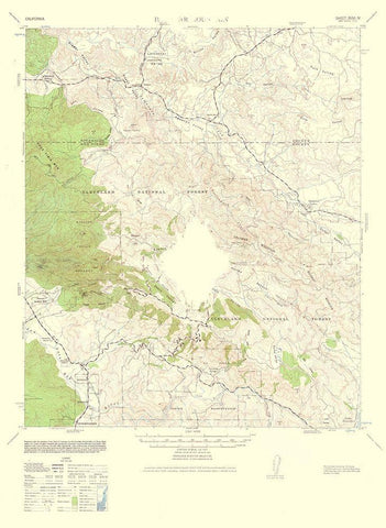 Mt Palomar California Quad - USGS 1962 Black Ornate Wood Framed Art Print with Double Matting by USGS