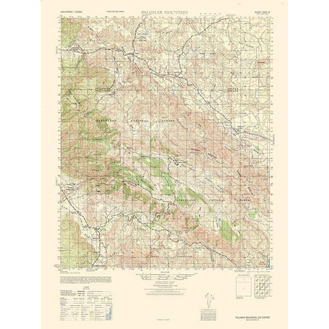 Palomar Mountain Sheet - US Army 1942 Black Modern Wood Framed Art Print by US Army