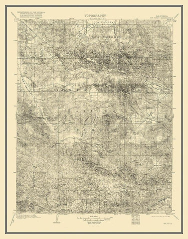 Mt Pinos California Quad - USGS 1903 Black Ornate Wood Framed Art Print with Double Matting by USGS