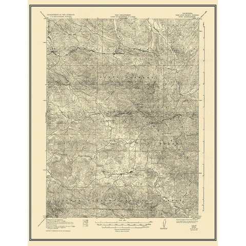 Pozo California Quad - USGS 1922 Black Modern Wood Framed Art Print with Double Matting by USGS